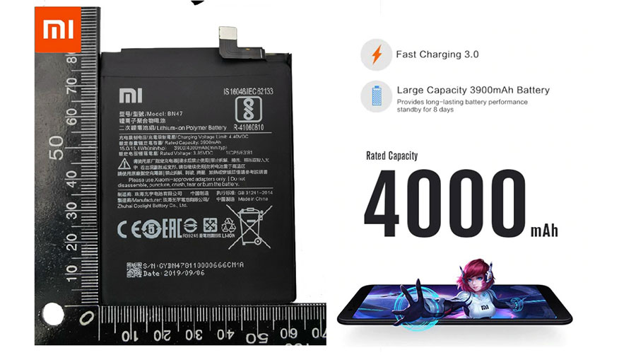Аккумулятор (BN47) для Xiaomi Redmi 6 Pro / Mi A2 Lite емкость 4000 мАч 