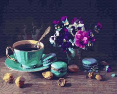 Картина по номерам Кофе с макарунами