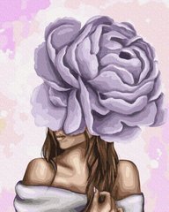 Картина по номерам Дама с фиолетовым пионом