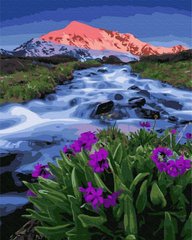 Картина за номерами Весна біля підніжжя гір