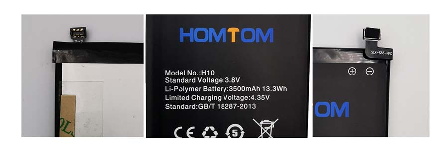 Литий-полимерная батарея емкость 3500 mAh для Homtom H10